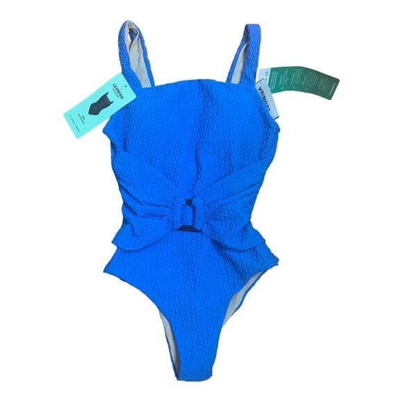 Leonisa women's medium compression one piece swim suit blue firm bathing - Picture 1 of 10